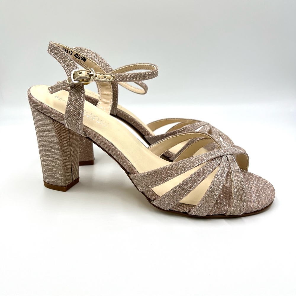 Benjamin Walk Touch Ups Womens Size 7.5 Champagne Dress Sandals Heels Shoes